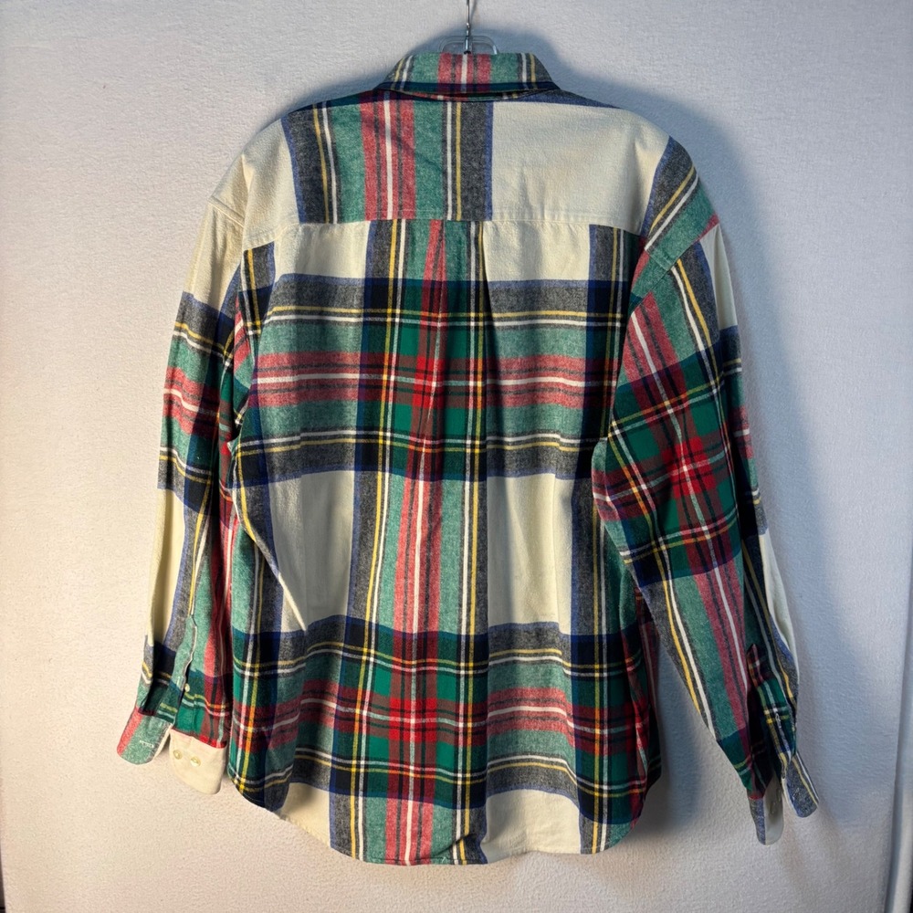 Vintage Gap Men Large Plaid Flannel Shirt Multi Color Heavy Cotton Button Down - Picture 3 of 10